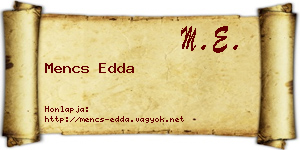 Mencs Edda névjegykártya